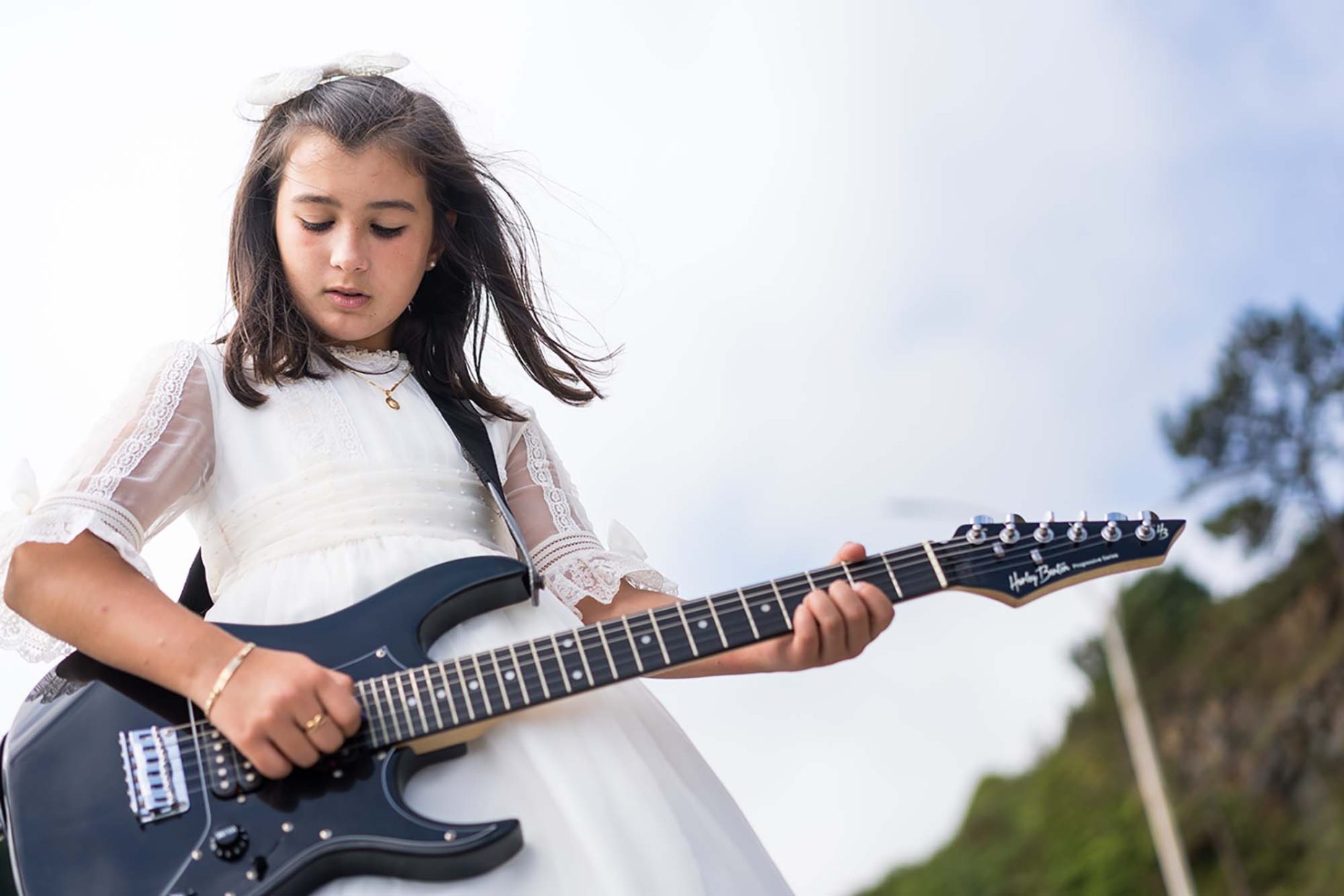 sesión de fotos de niña de comunión en Asturias